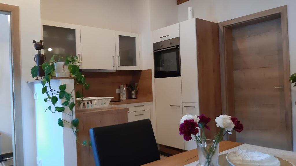 Kuchyň nebo kuchyňský kout v ubytování Ferienhaus Gerlach