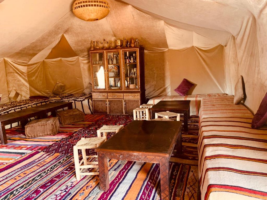 Posezení v ubytování Sahara wellness camp