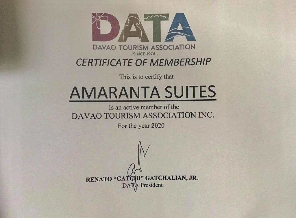 Certifikát, hodnocení, plakát nebo jiný dokument vystavený v ubytování AMARANTA SUITES