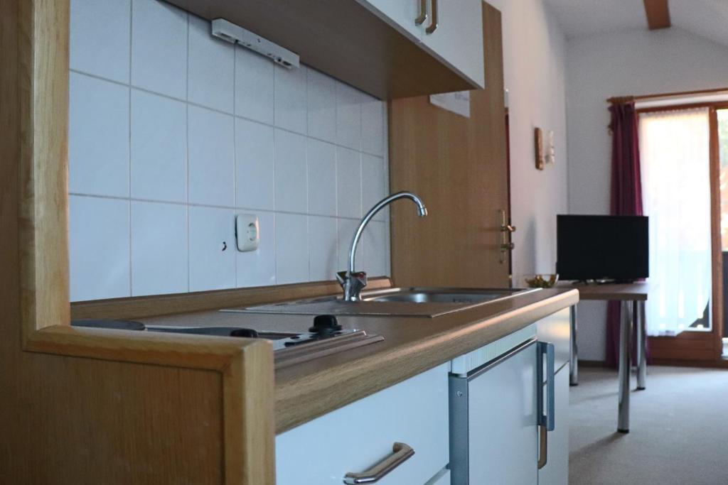 Kuchyň nebo kuchyňský kout v ubytování FitApartman