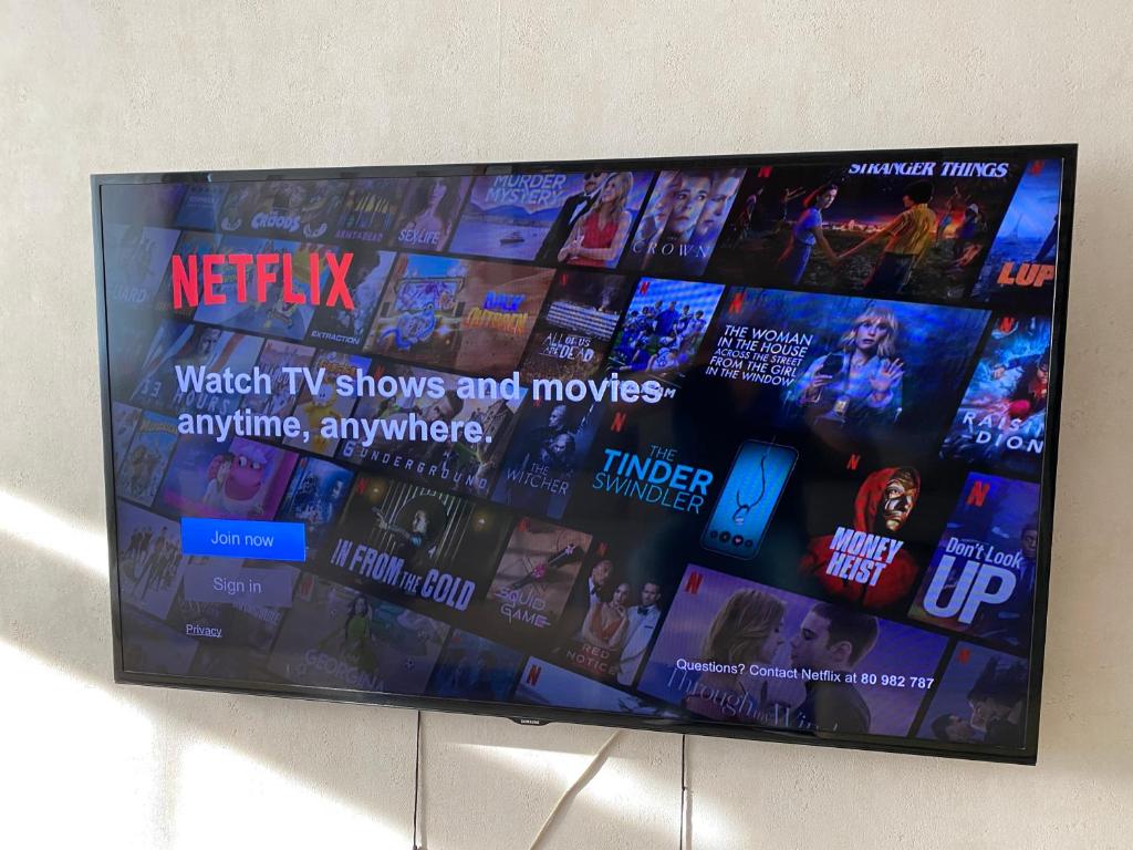 Televízia a/alebo spoločenská miestnosť v ubytovaní Bonita Apartman & Garage