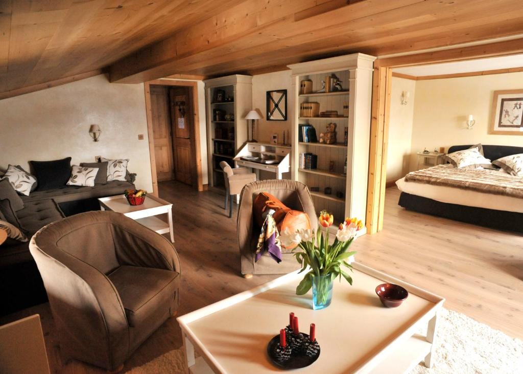 Postel nebo postele na pokoji v ubytování Chalet d'Adrien
