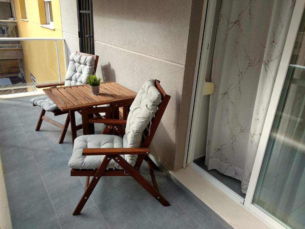 A seating area at Apartamento acogedor en playa de Moncofa
