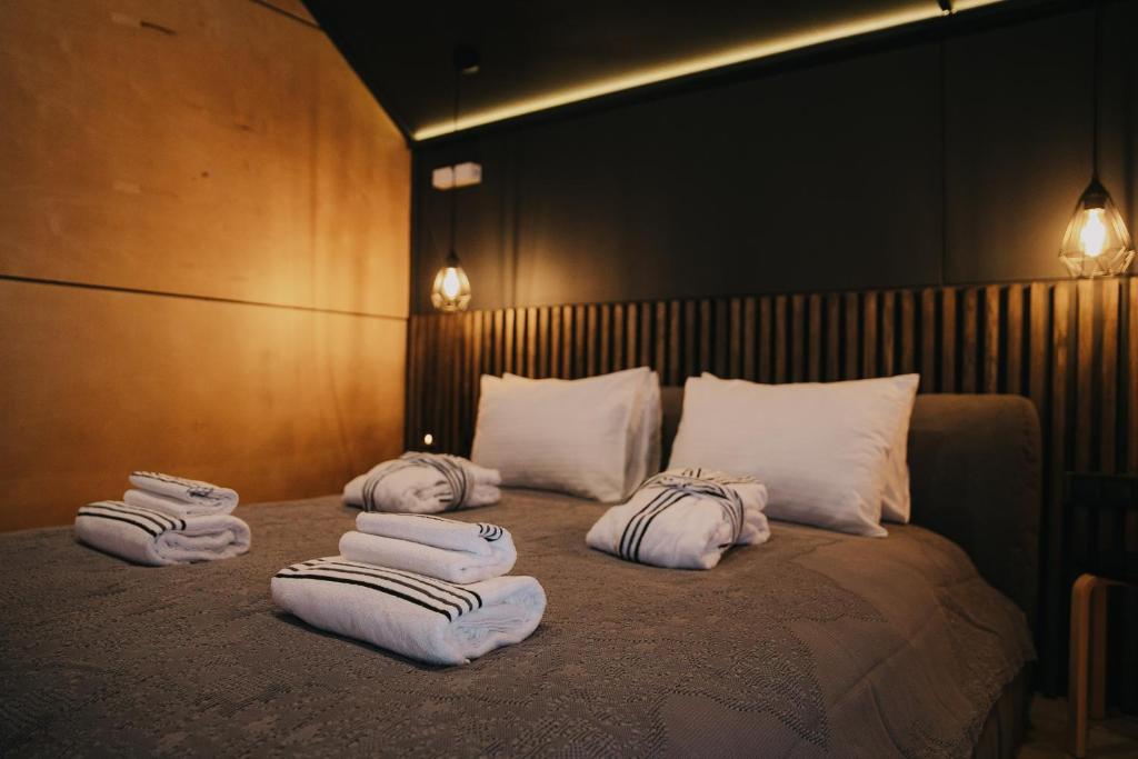 Postel nebo postele na pokoji v ubytování Apart-hotel Vershina