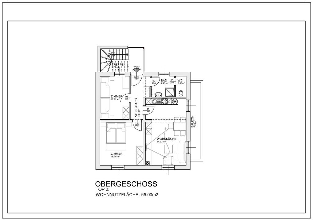 Půdorys ubytování ROCHUS APPARTEMENTS