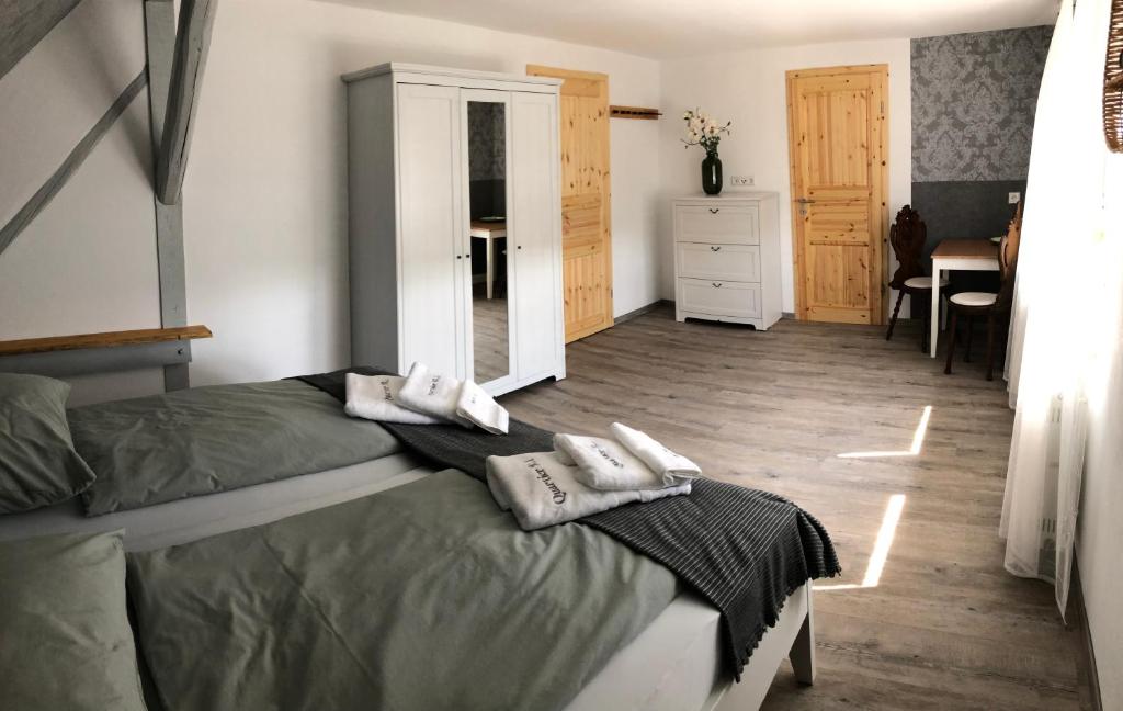 Postel nebo postele na pokoji v ubytování Quartier Nr.1