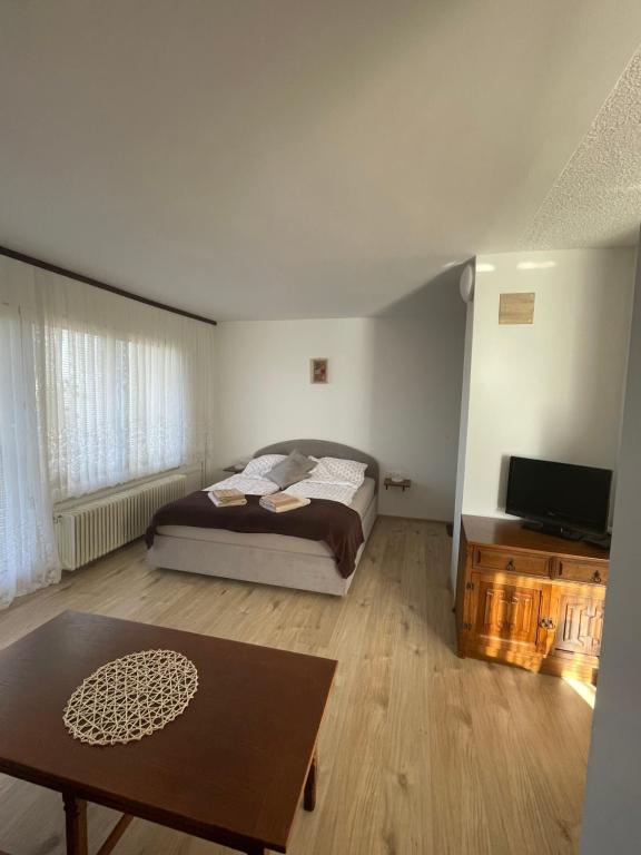 Postel nebo postele na pokoji v ubytování Apartmaji Mojca