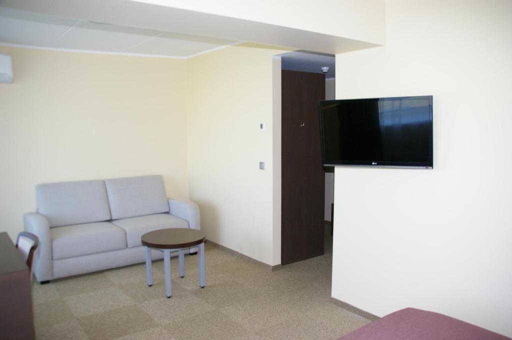 TV a/nebo společenská místnost v ubytování Tehvandi Hotell