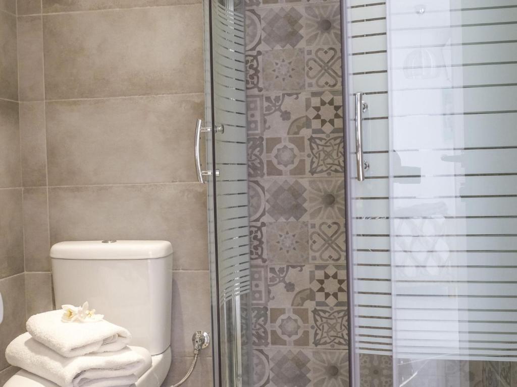 A bathroom at Apartment in Elia Beach for 2 Person