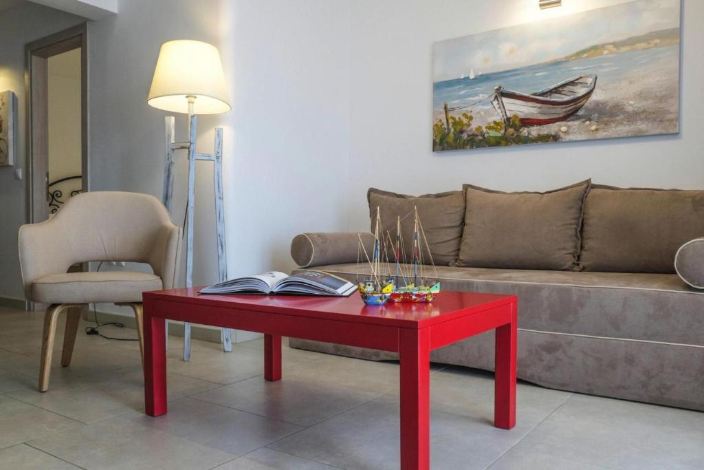 A seating area at Apartment in Elia Beach for 2 Person