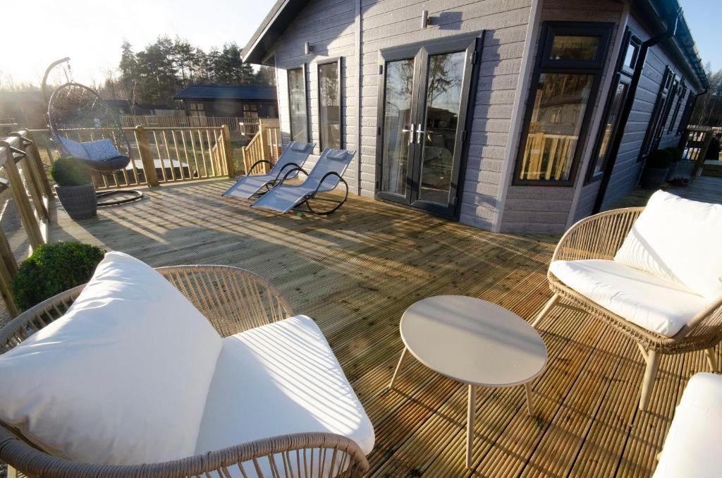 Balkón nebo terasa v ubytování Hollicarrs - Bluebell Lodge