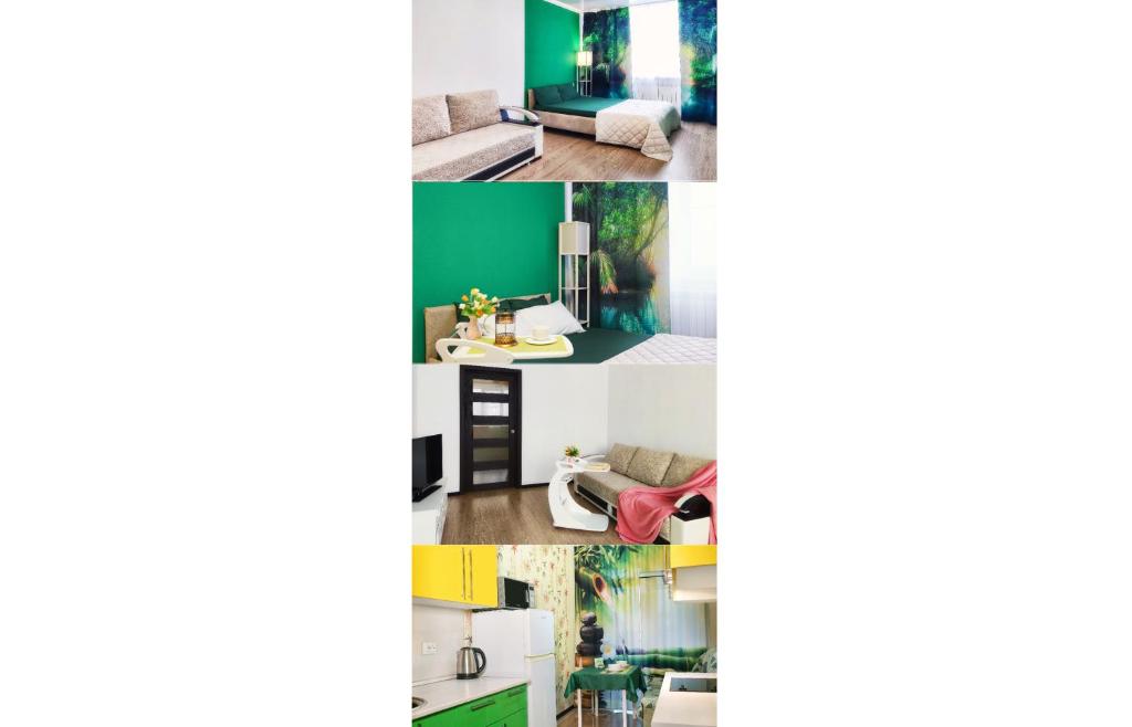 ロストフ・ナ・ドヌにあるOne-two-roomed flats on Gvardeyskiyの緑のリビングの写真集