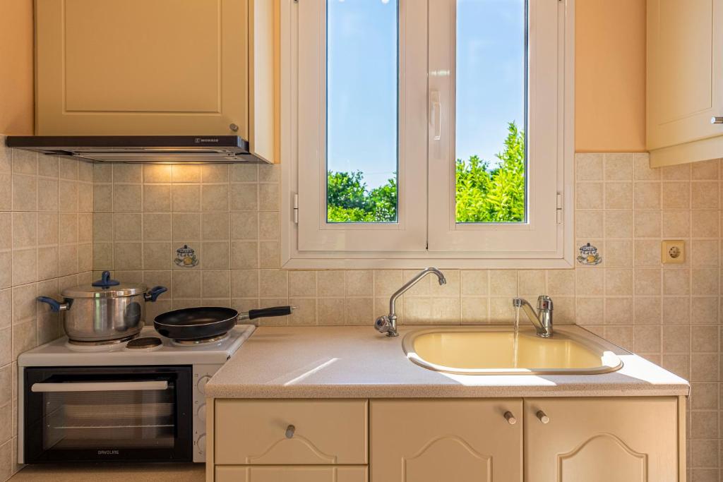 Kuchyň nebo kuchyňský kout v ubytování Anesis Residence