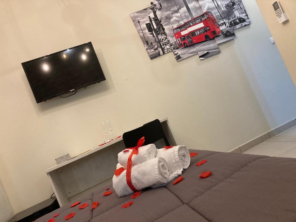 Postel nebo postele na pokoji v ubytování Hotel IL DIRETTO