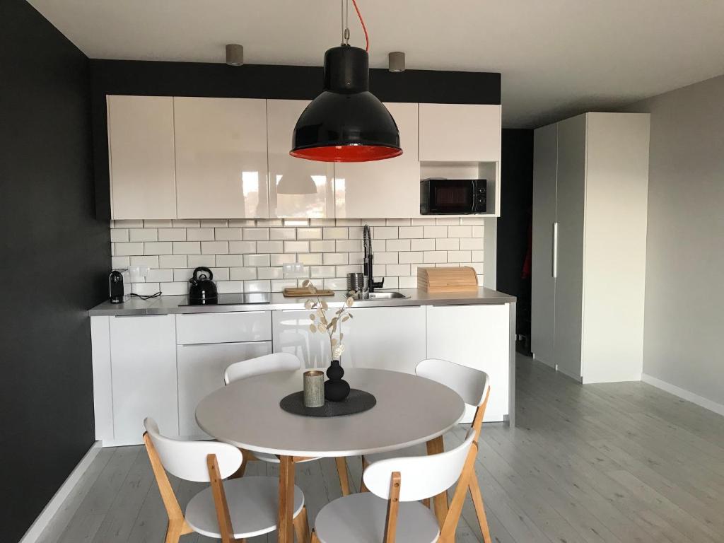 Kuchyň nebo kuchyňský kout v ubytování Apartament Przewidoki