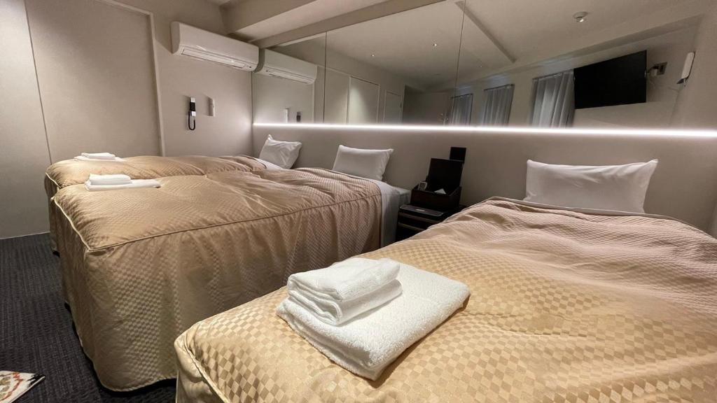 Postel nebo postele na pokoji v ubytování Hotel Wisteria NARA