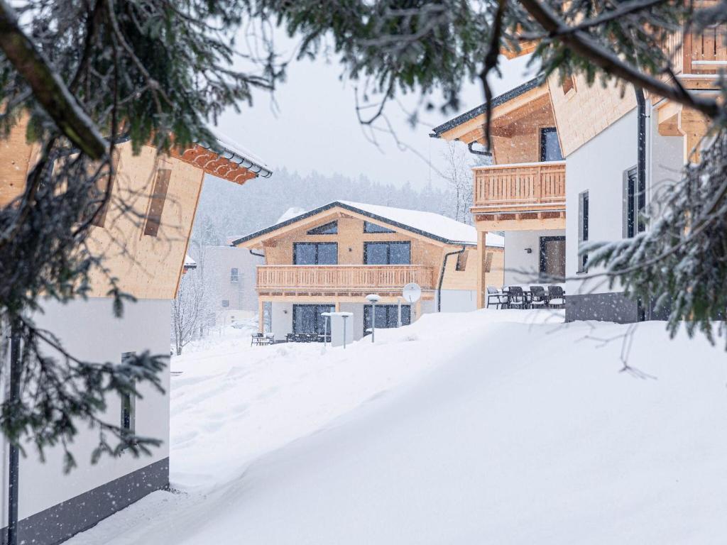 Chalet Arber in St Englmar with its own HotTube v zimě