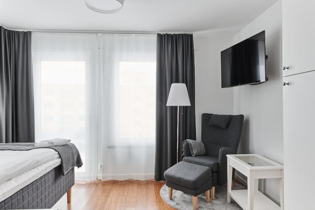 Postel nebo postele na pokoji v ubytování Continental Apartment Hotel Knivsta