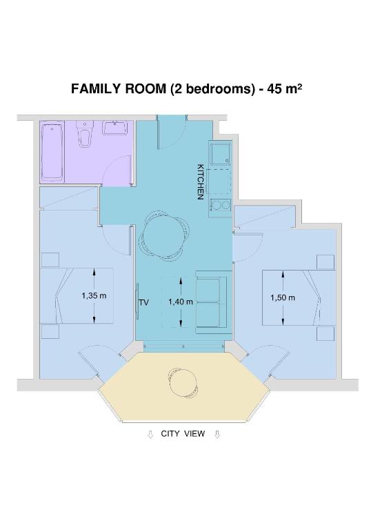 Půdorys ubytování Aparthotel Miami Park