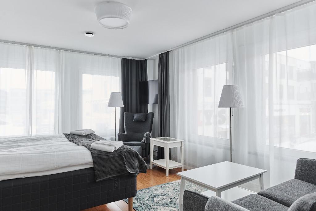 Postel nebo postele na pokoji v ubytování Continental Apartment Hotel Knivsta