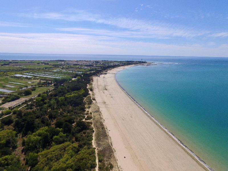 an aerial view of a beach and the ocean at Ma Chambre d'Amis in Saint-Clément-des-Baleines