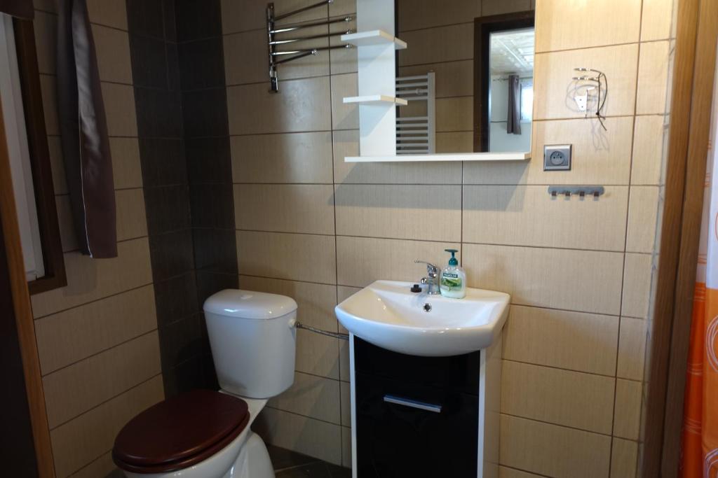 Kúpeľňa v ubytovaní Apartmány u Bernardů