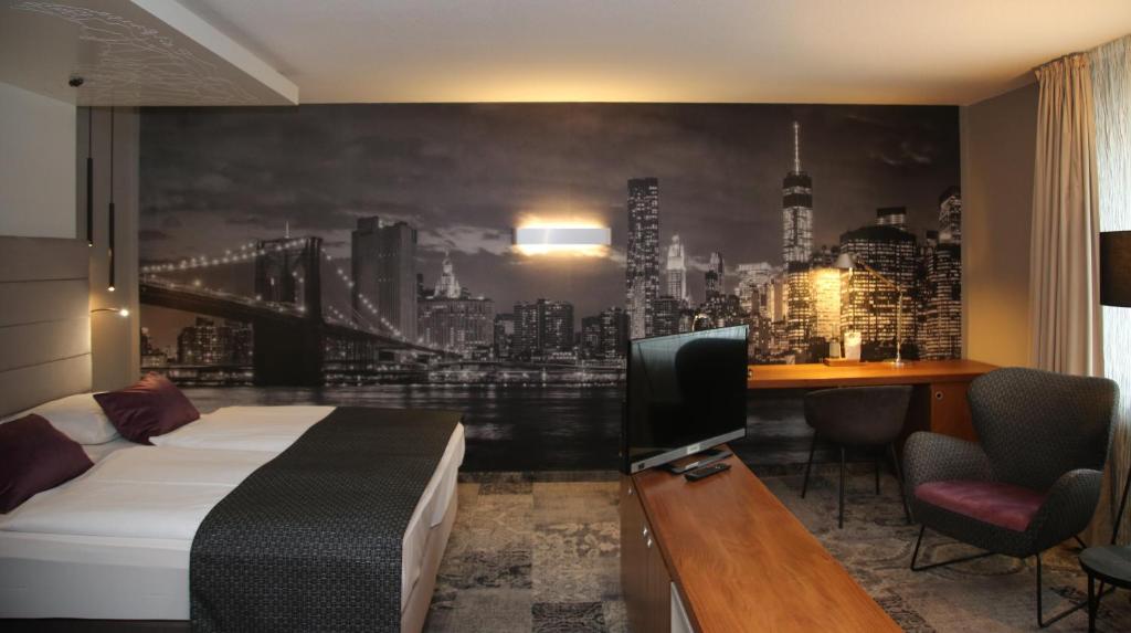 Postel nebo postele na pokoji v ubytování Hotel Global Inn