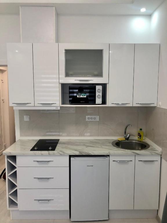 Kuchyň nebo kuchyňský kout v ubytování Apartman Silver Star