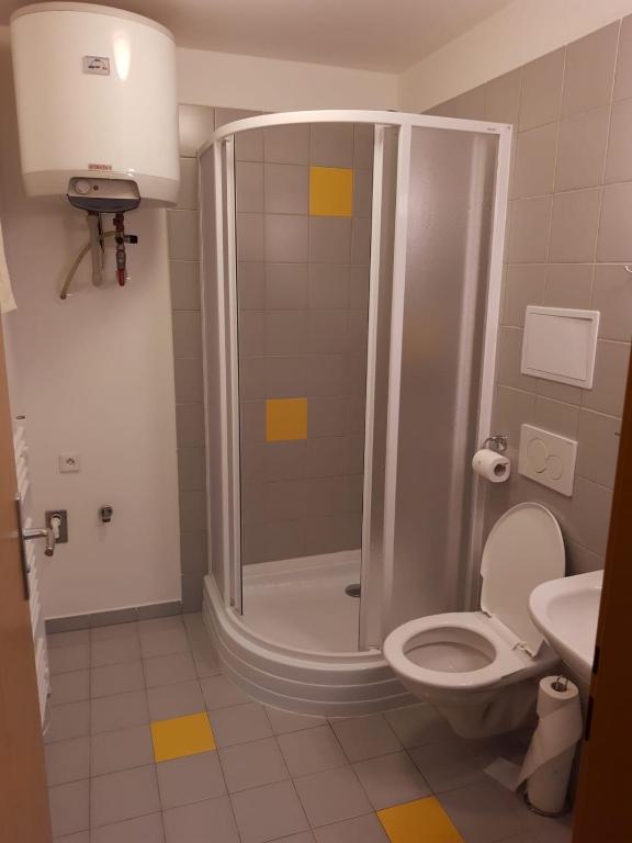 Koupelna v ubytování Apartmány Prášily