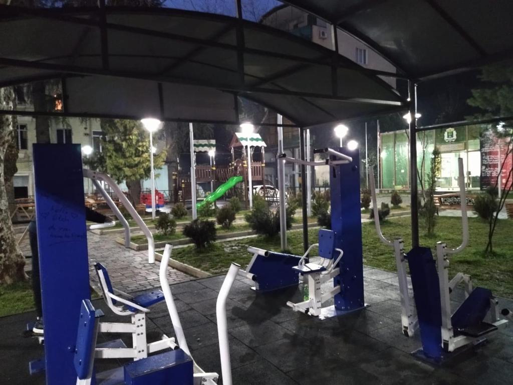 Fitness centrum a/nebo fitness zařízení v ubytování Rustaveli 106
