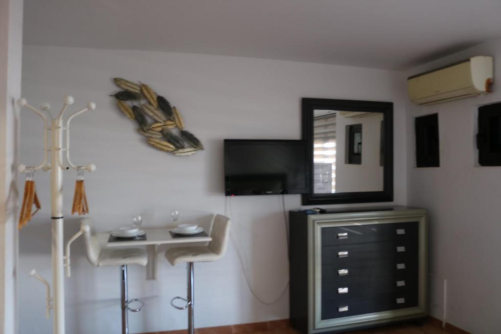 TV a/nebo společenská místnost v ubytování Apartamentos La Carmen