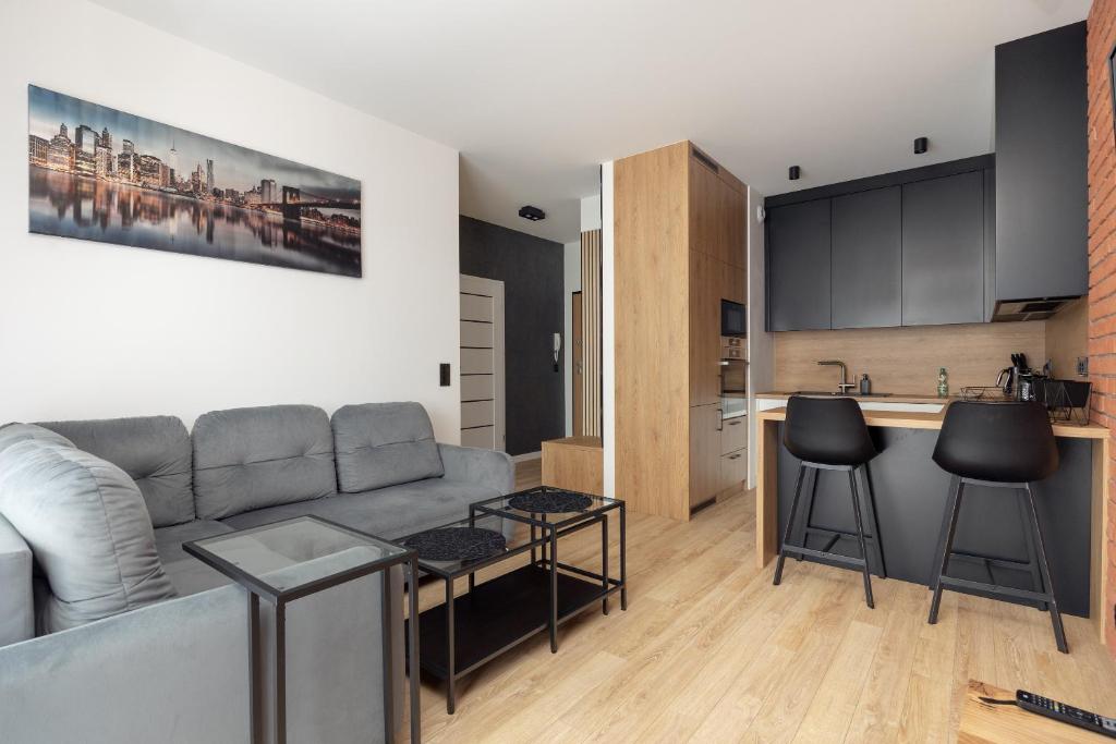 Kuchyň nebo kuchyňský kout v ubytování Brand New Business Apartament