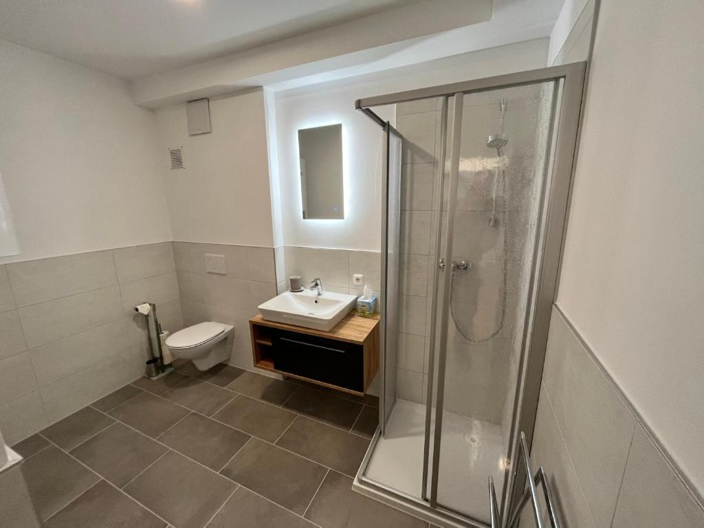 Vannituba majutusasutuses Neues Traunsee Apartment Altmünster