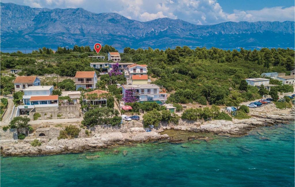 an aerial view of a small island in the water at Lovely Apartment In Sucuraj With Wifi in Sućuraj