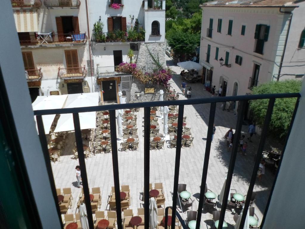 a view of a street from a balcony at Casa Cardi in Sperlonga