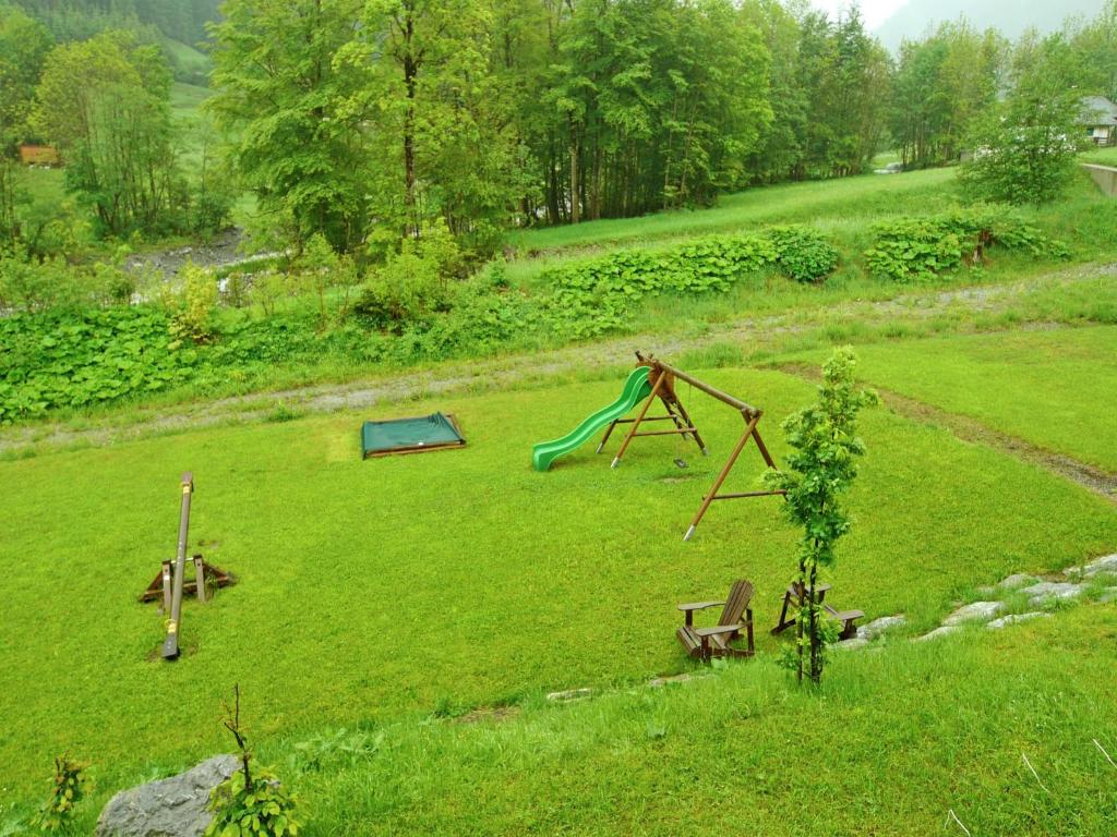 A garden outside Apartment at the ski lift in Brand in Vorarlberg