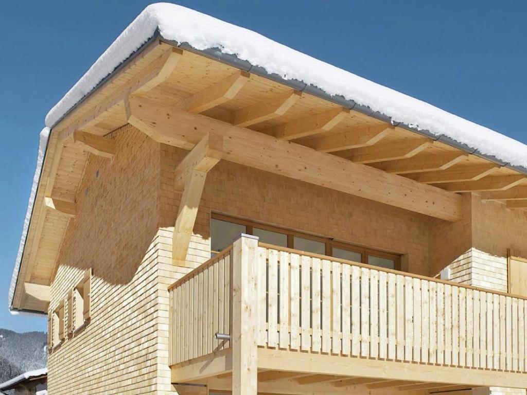 A balcony or terrace at Apartment at the ski lift in Brand in Vorarlberg