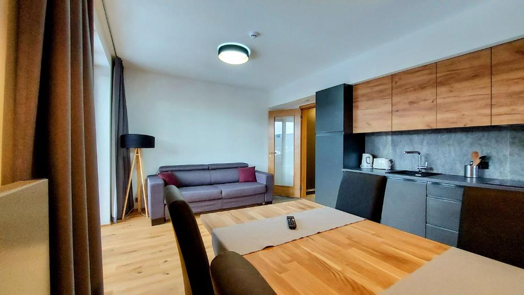 Kuchyň nebo kuchyňský kout v ubytování Apartments with mountain views