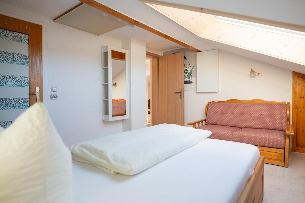 Postel nebo postele na pokoji v ubytování Haus Kranzusch