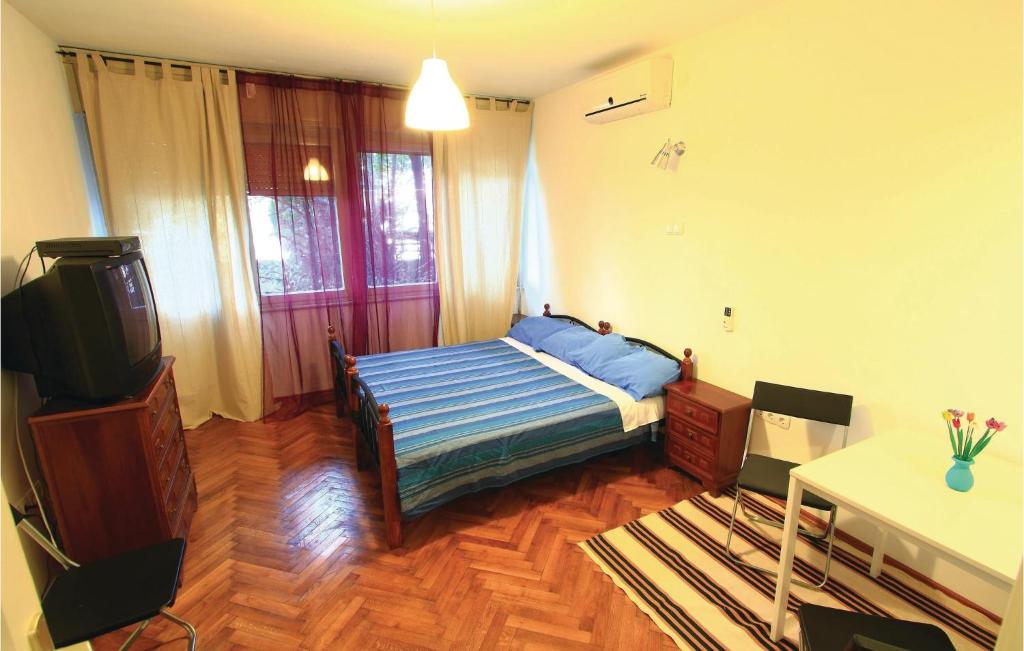 sypialnia z łóżkiem i telewizorem w obiekcie 1 Bedroom Awesome Apartment In Pula w Puli