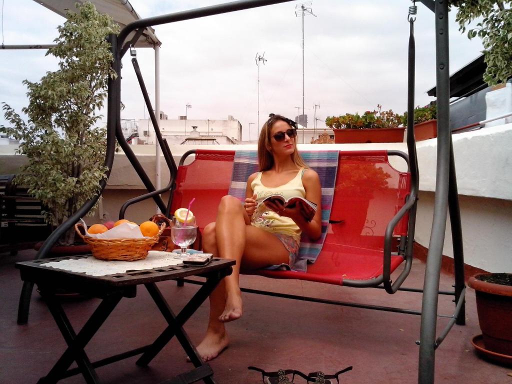 A seating area at Nuevo Suizo