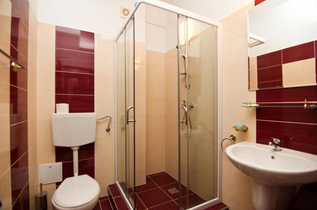 Koupelna v ubytování Hotel Hyperion