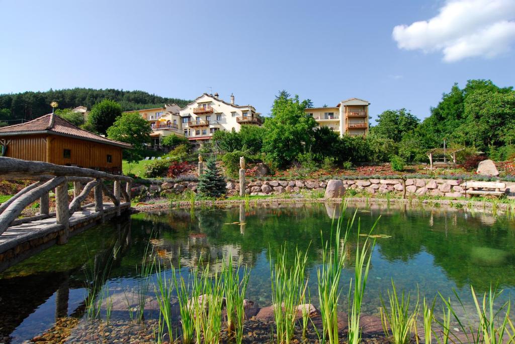 シウジにあるMirabell Alpine Garden Resort & Spaの背景の池
