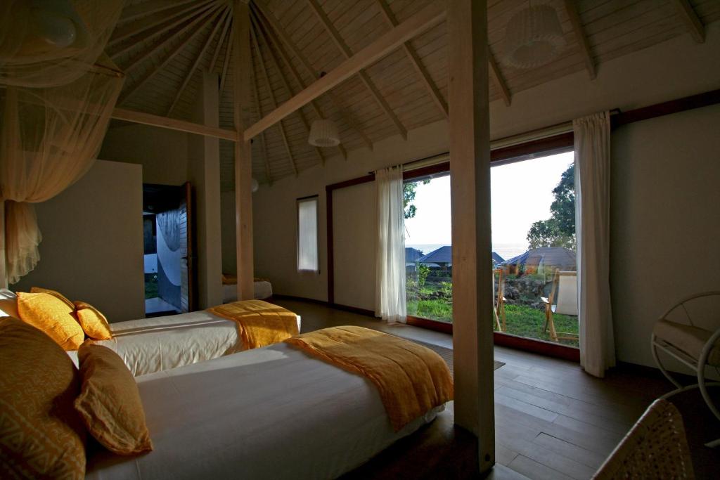 Cama o camas de una habitación en Altiplanico Rapa Nui