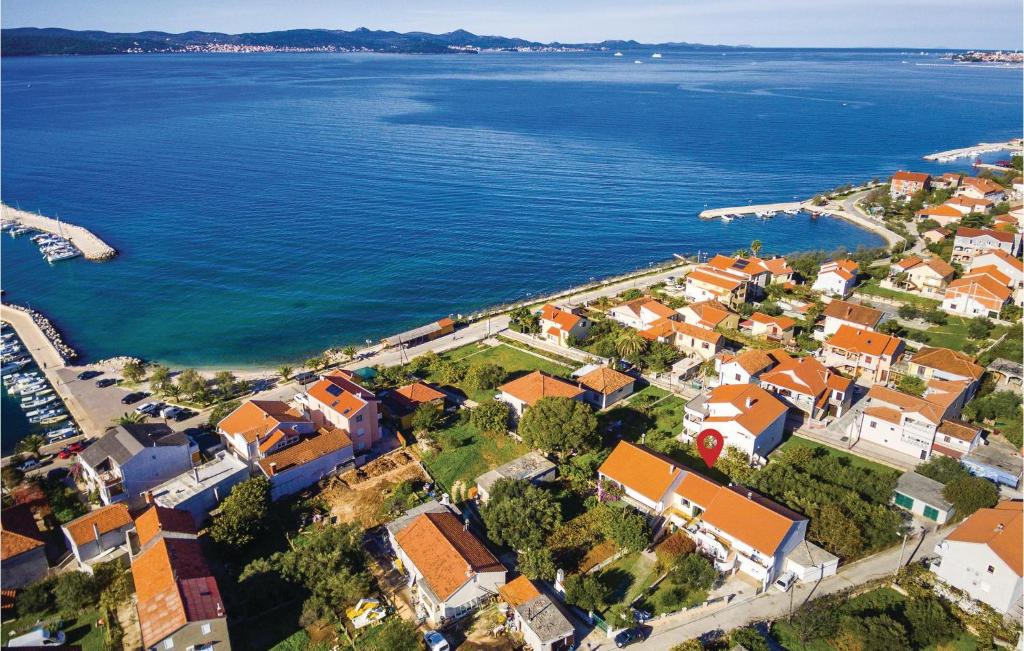 an aerial view of a town next to the water at Gorgeous Home In Bibinje With Kitchen in Bibinje