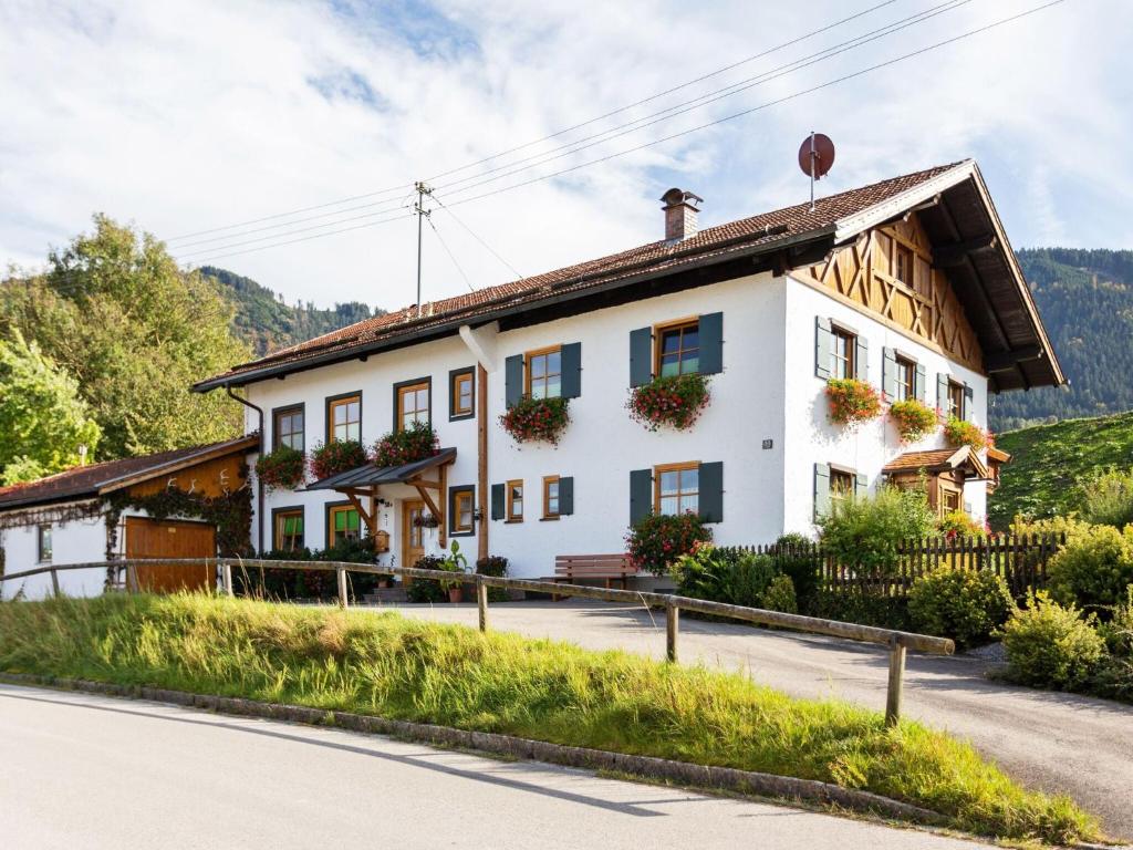 una casa al lado de una carretera en Apartment near the Halblech ski resort, en Trauchgau
