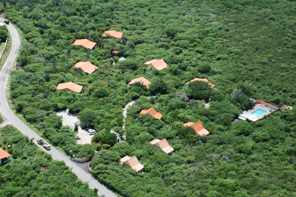 Uma vista aérea de Flamingo Park Curacao