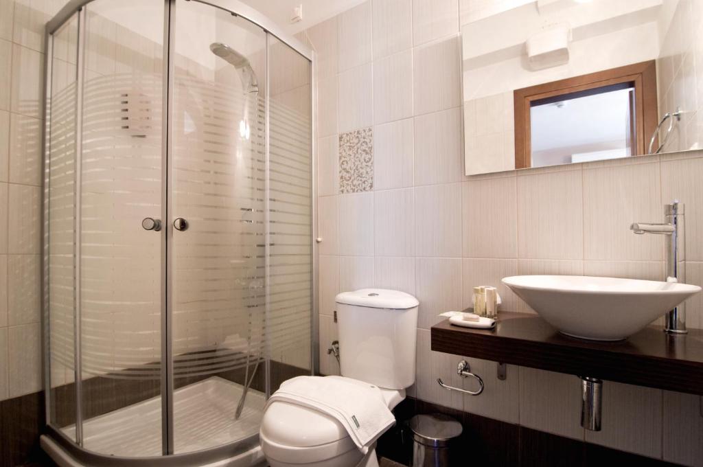 Koupelna v ubytování Hotel Maistra
