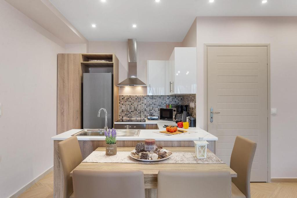 Kuchyň nebo kuchyňský kout v ubytování Nikos Dimitra Luxury Home BY APOKORONAS-VILLAS