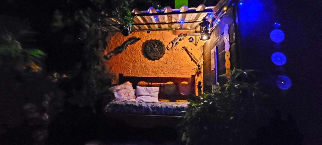 Katil atau katil-katil dalam bilik di Pousada e SPA Shiva São Sebastião 200mts da praia